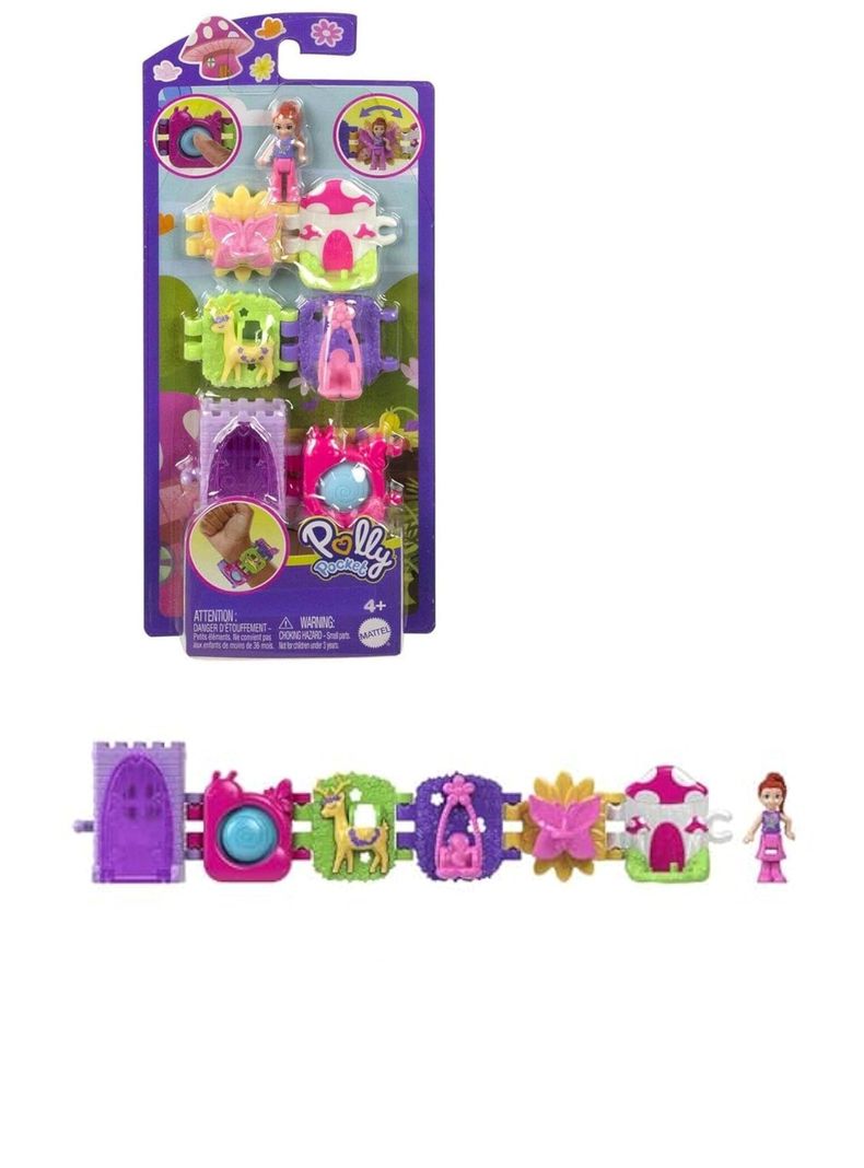 Muñeca Polly Pocket Set De Juego Brazalete De Tesoros Hada Mágica de Mattel-0