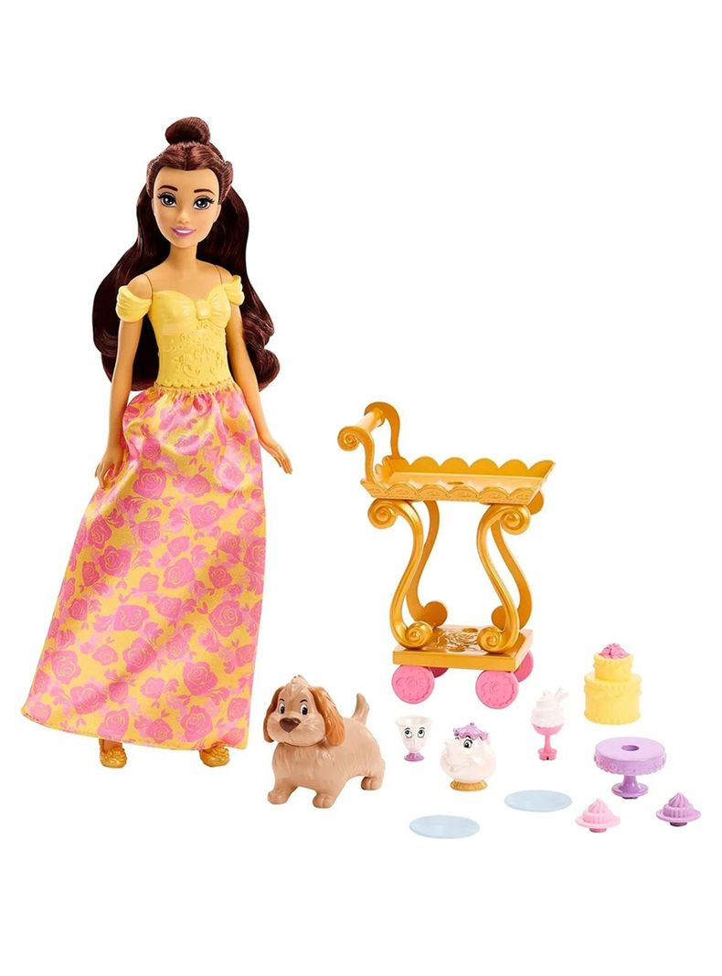 Muñeca Carrito Hora Del Té De Bella Disney Princess de Mattel-1