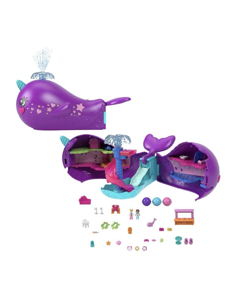 Muñeca Y Barco Narval Polly Pocket Magic Bay Mattel-0