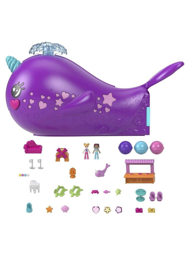 Muñeca Y Barco Narval Polly Pocket Magic Bay Mattel-4