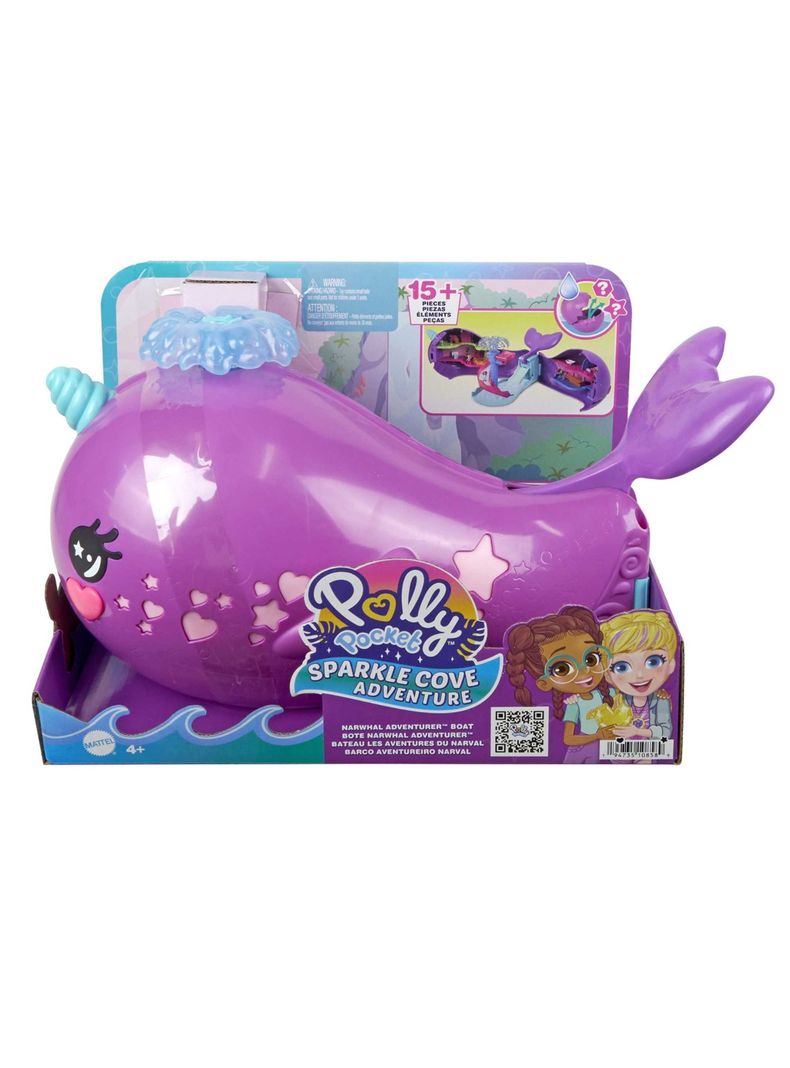 Muñeca Y Barco Narval Polly Pocket Magic Bay Mattel-6