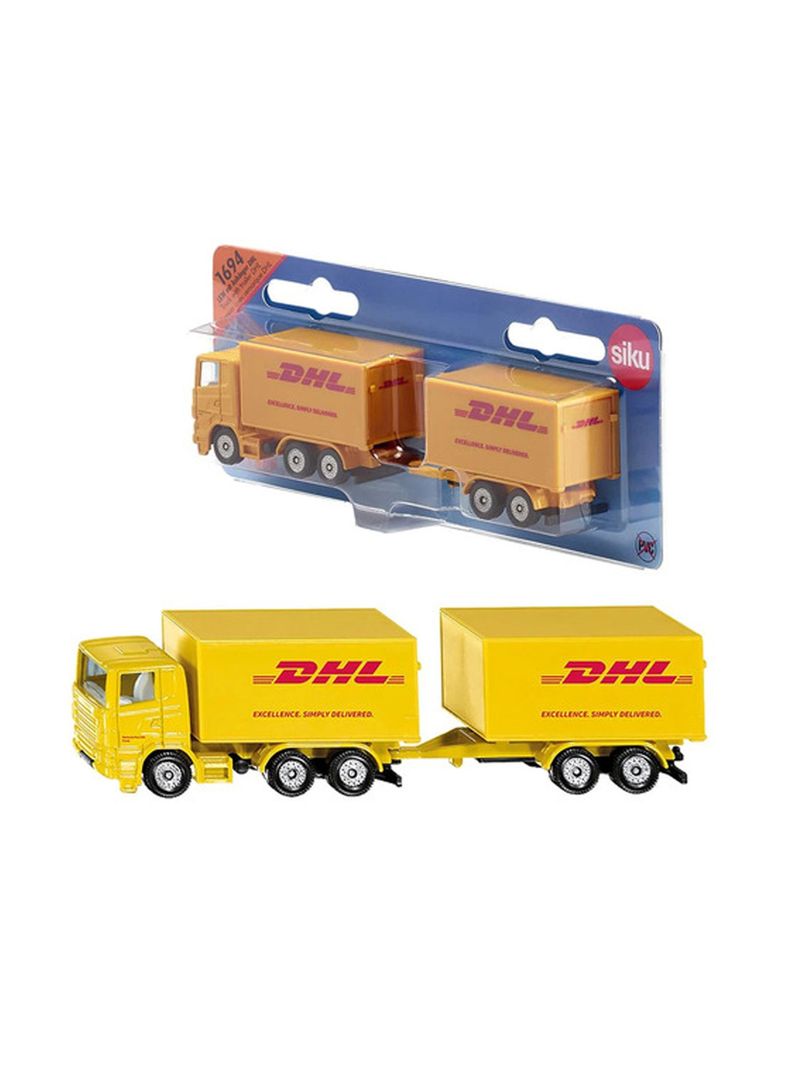 Vehículo Camión Dhl Con Acoplado A Escala de Siku-0