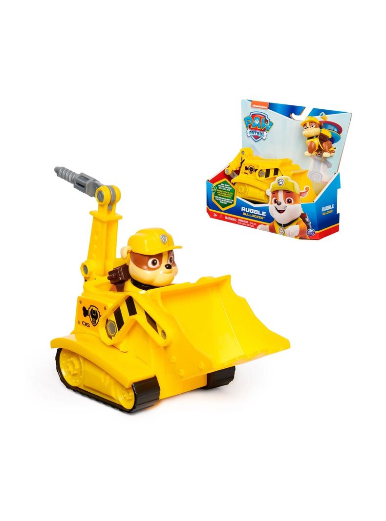 Figura Rubble Bulldozer Y Vehículo De Acción Paw Patrol de Spin Master-0
