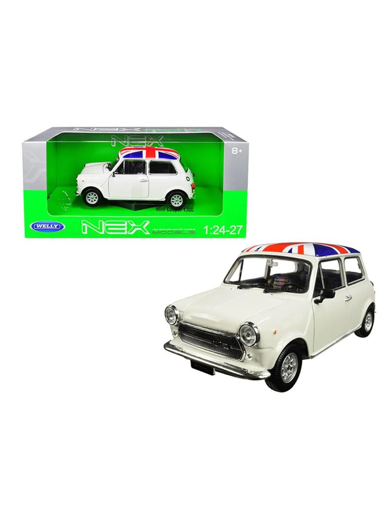 Vehículo Colección Mini Cooper Blanco British Versión Escala 1:36 de Welly-0