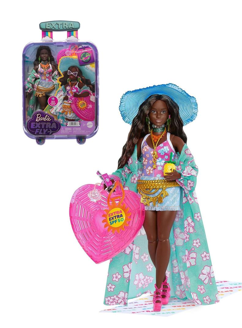 Muñeca Babie Extra Fly Look de Playa de Mattel-0