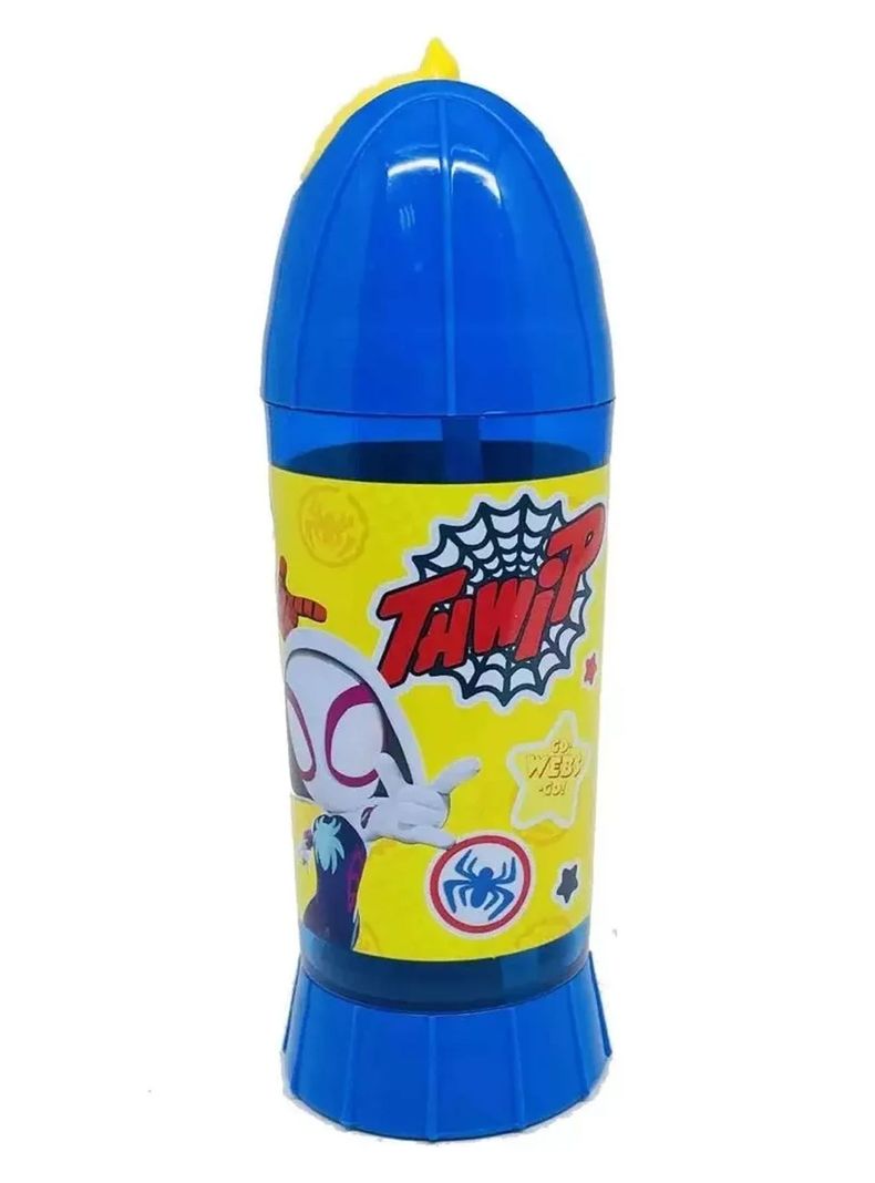 Vaso Botella Toma Jugo Con Bombilla Niño Spidey Y Sus Amigos Color Azul-2
