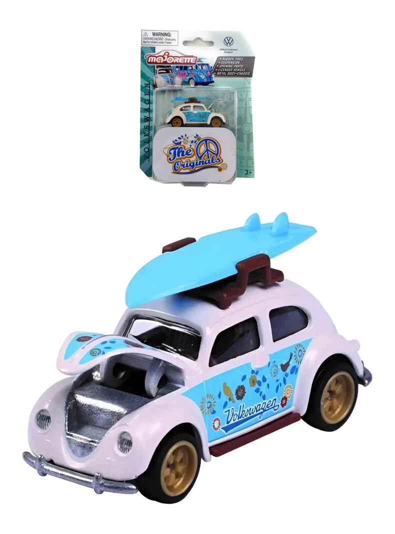 Auto Metal Volkswagen Beetle 1:64 Blanco Coleccion