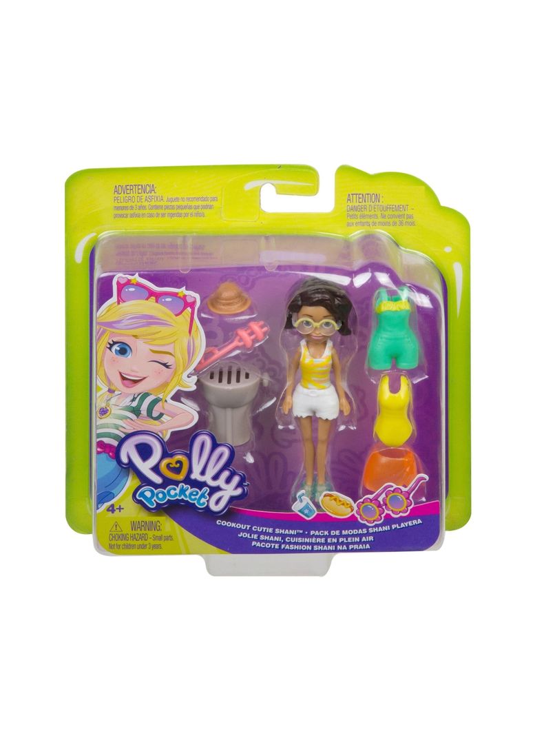Muñeca Polly Pocket Pack De Modas Shani Playera de Mattel-3