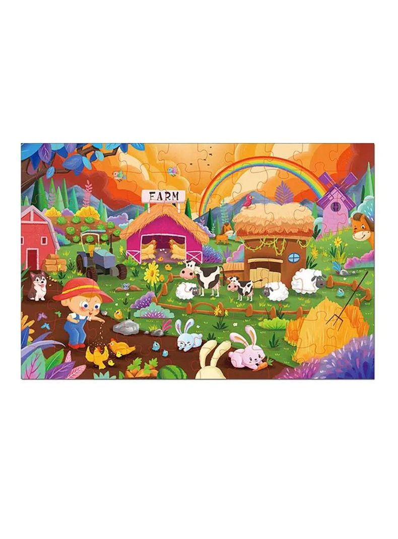 Puzzle Rompecabezas Granja Feliz Con Maleta 80 Pcs Deluxe Play Fulmario-1