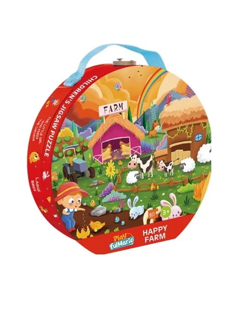 Puzzle Rompecabezas Granja Feliz Con Maleta 80 Pcs Deluxe Play Fulmario-2
