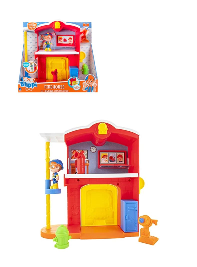Blippi Juego De Bomberos, Incluye Figura De Bombero Color Casa De Bomberos-0