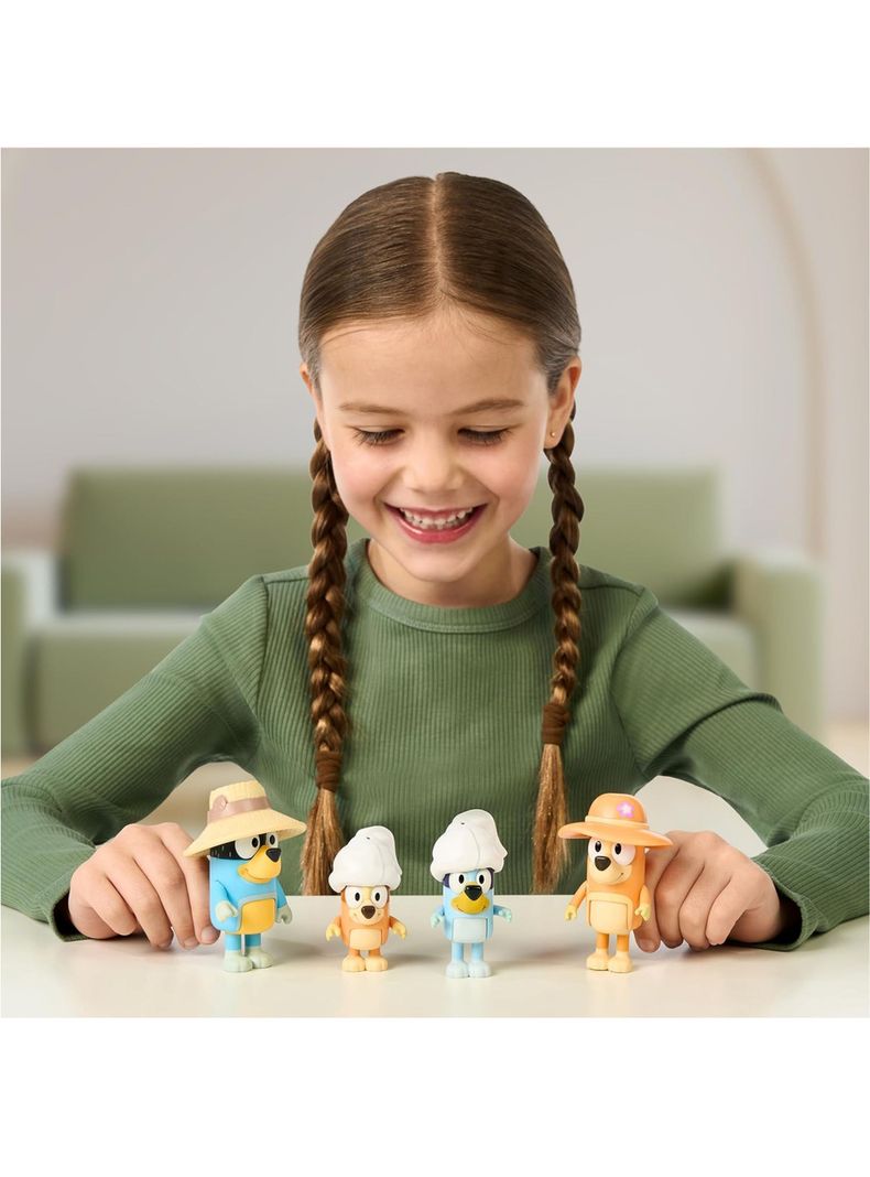 Set 4 Figuras Familia De Bluey Viaje Familiar 4-9 Cm de Moose-1
