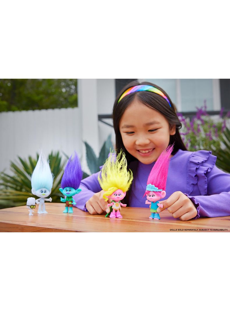 Figura Trolls: Band Together Pelo Morado Mini Branch de Mattel