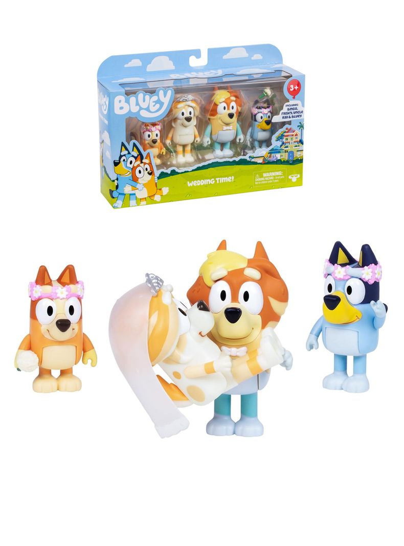 Set Figuras Bluey Dia De Boda Tío Rad Frisky Bingo de Moose-0