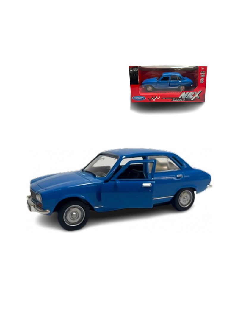 Vehículo Peugeot 504 De 1975 Azul Escala 1:34 de Welly-0