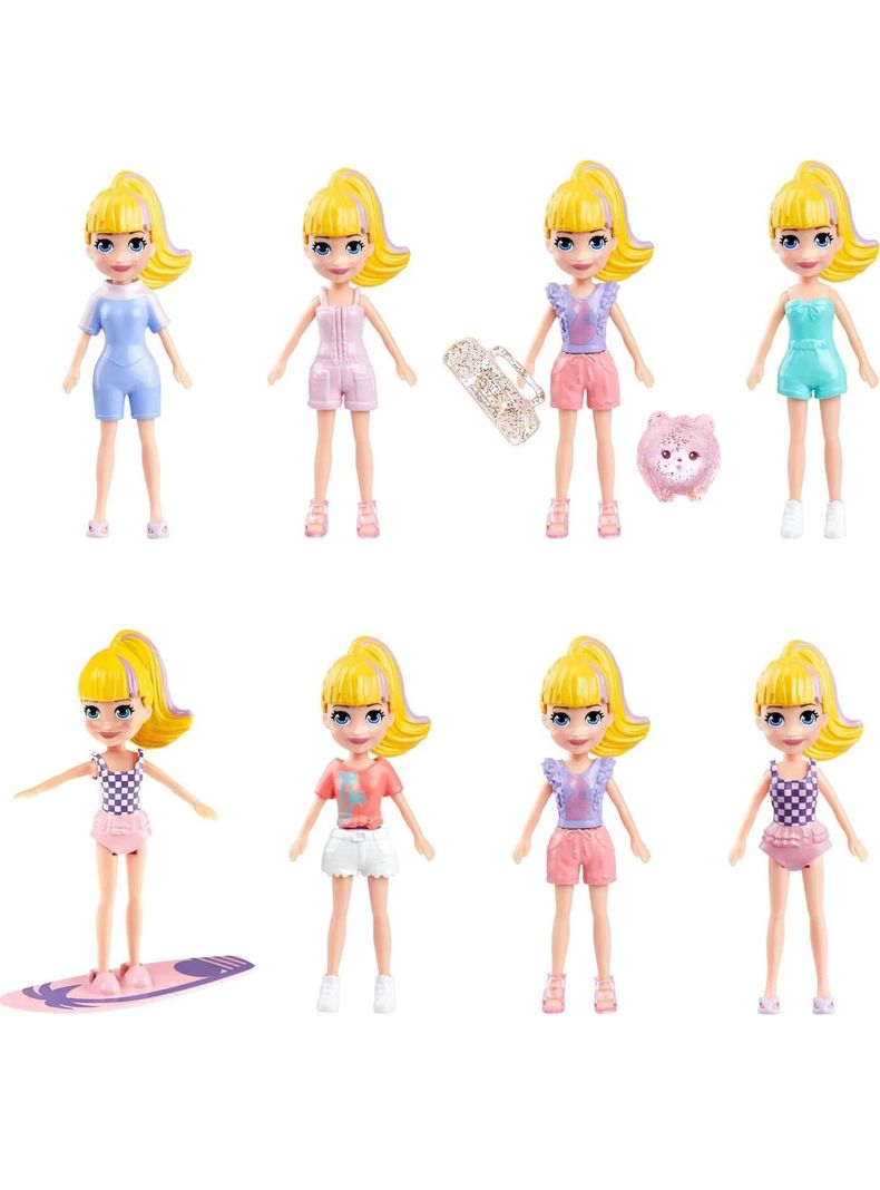 Muñeca Polly Pocket Gran Pack de Moda del Surf de Mattel-3