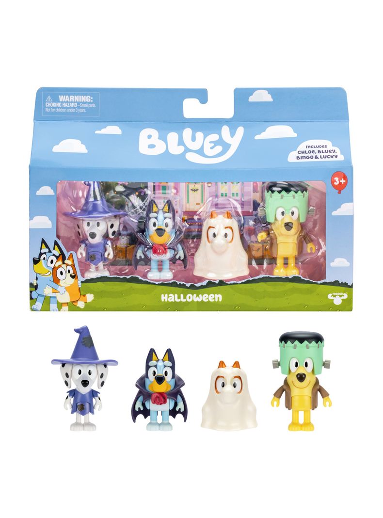 Pack Set 4 Figuras Familia De Bluey Disfraces Halloween de Moose-0