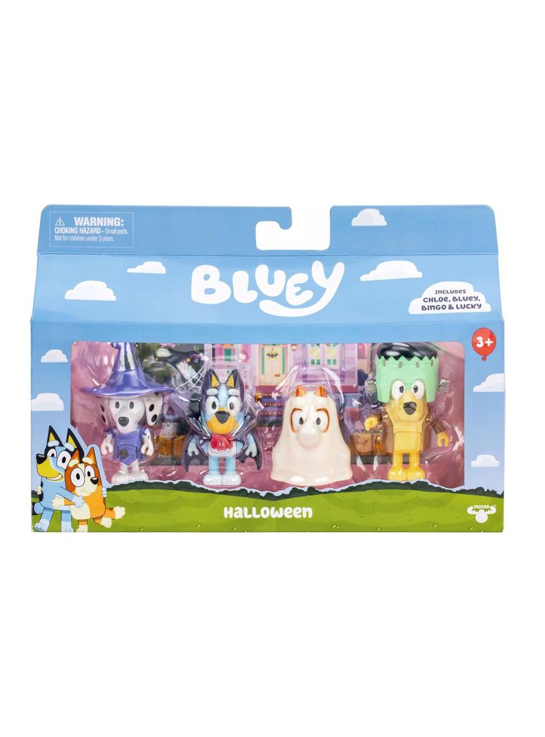 Pack Set 4 Figuras Familia De Bluey Disfraces Halloween de Moose-2