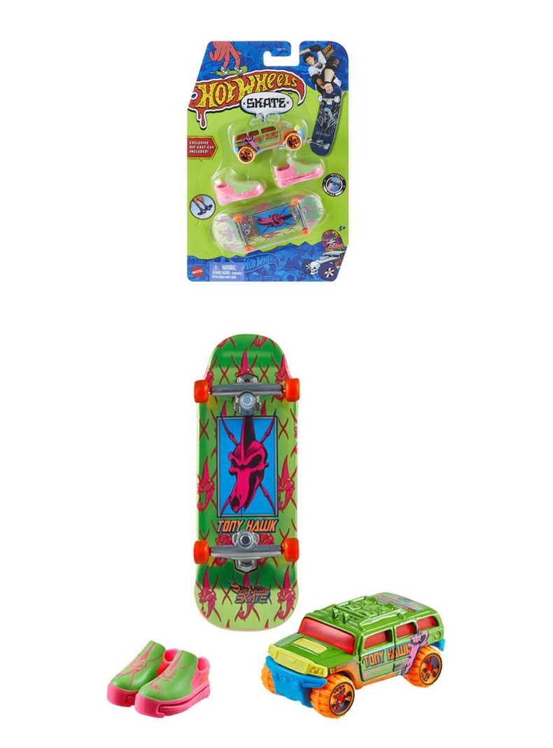 Hot Wheels Vehículo De Juguete Patineta Neón + Diecast-0