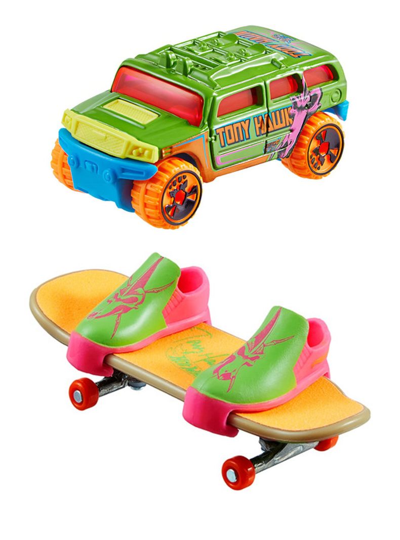 Hot Wheels Vehículo De Juguete Patineta Neón + Diecast-1
