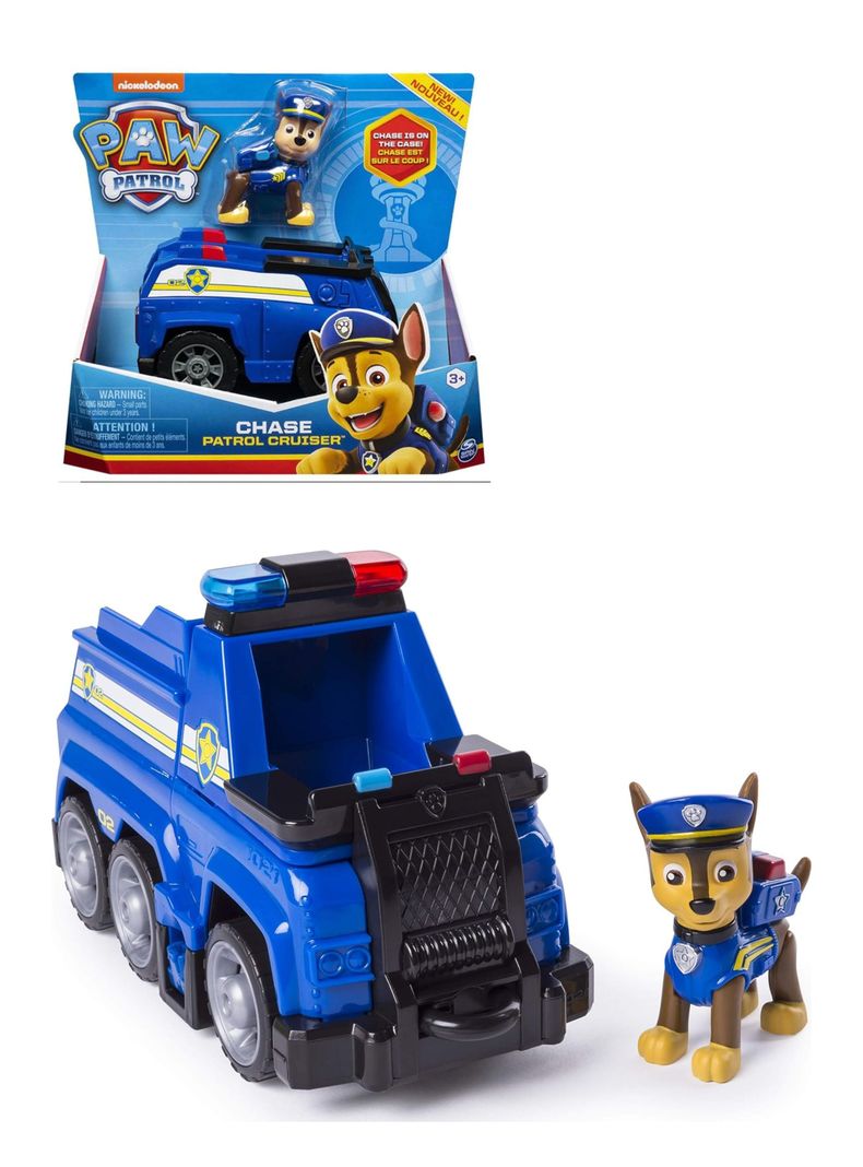 Figura Chase Patrol Cruiser con Vehículo de Acción Paw Patrol de Spin Master-0