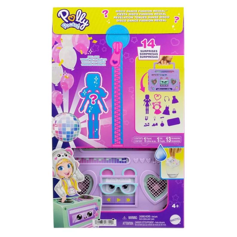 Polly Pocket Set De Juego Fiesta Disco Fashion Reveal Color Multicolor-0