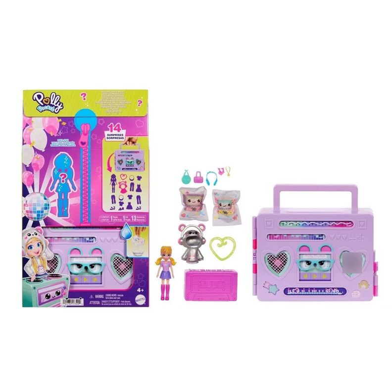 Polly Pocket Set De Juego Fiesta Disco Fashion Reveal Color Multicolor-3