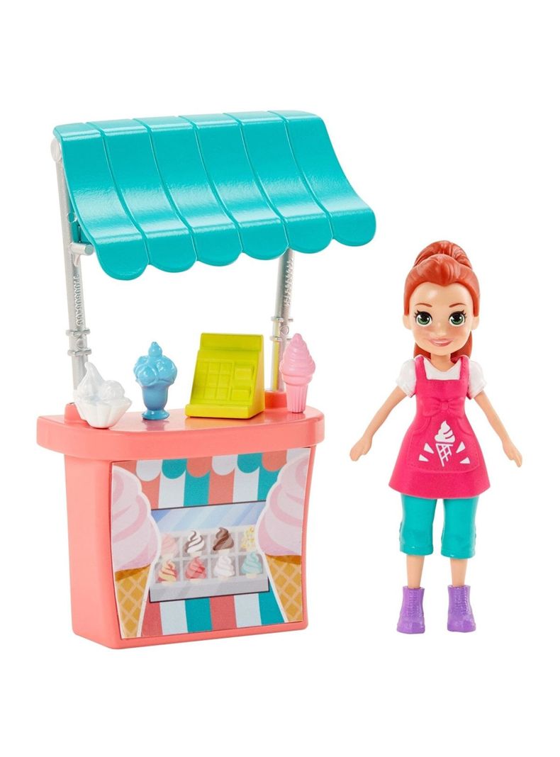 Muñeca Polly Pocket Actividades De Verano Stand De Helados De Lila de Mattel-1