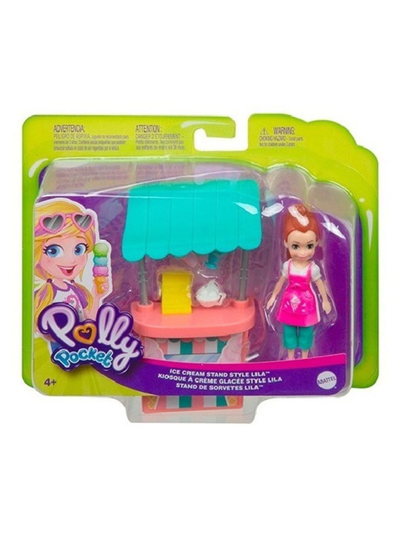 Muñeca Polly Pocket Actividades De Verano Stand De Helados De Lila de Mattel-2