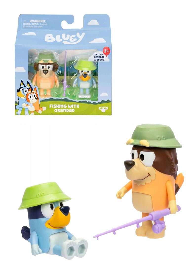 Pack De 2 Figuras Abuelo Y Bluey De Pesca de Moose-0