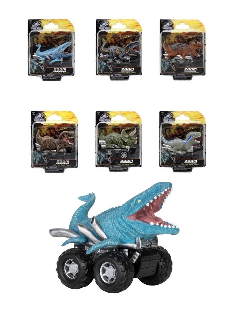 Vehículos Dinosaurios de Jurassic World Zoom Riders Pull Back-1