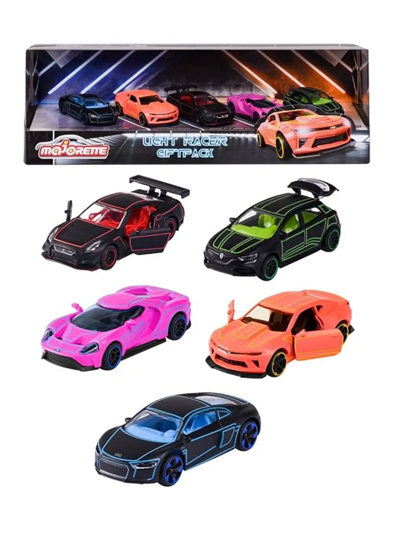 Pack de 5 Autos de Colección Versión Light Racer Giftpack de Majorette-0