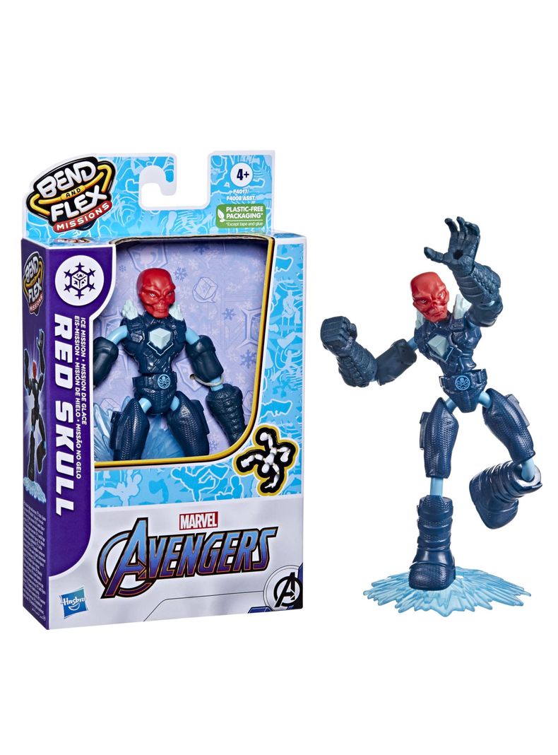 Figura Red Skull Misión De Hielo Marvel Bend And Flex de Hasbro-0