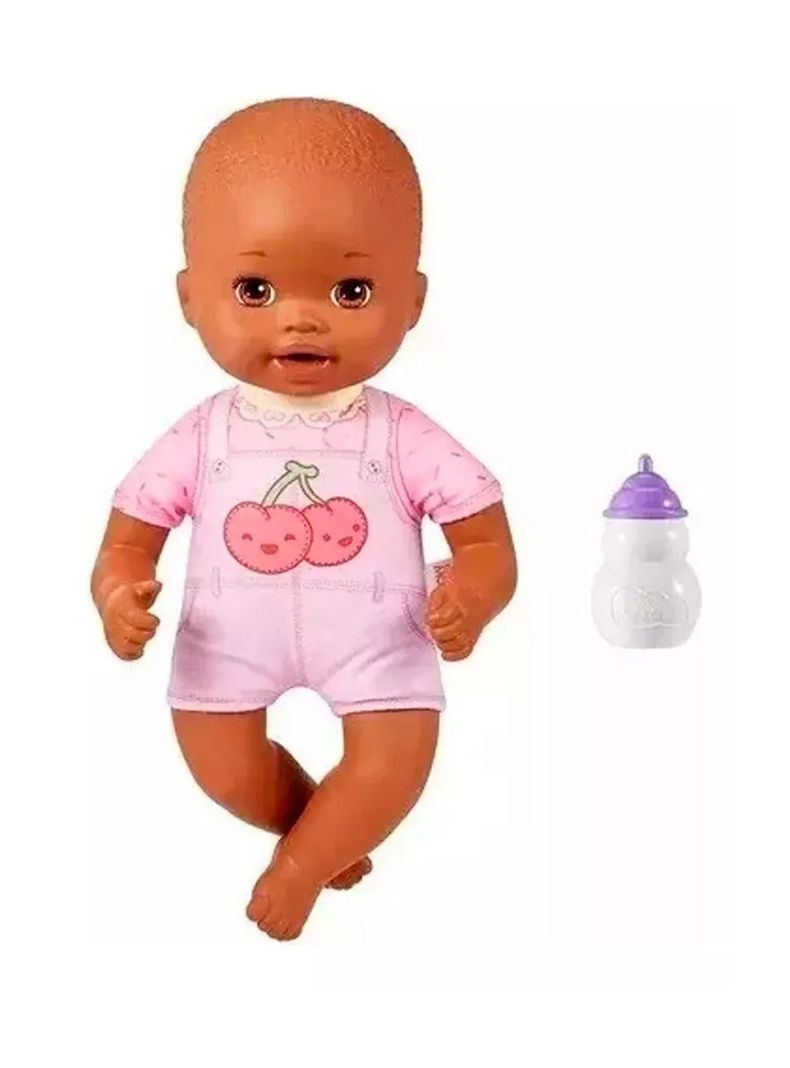Muñeca Little Mommy Bebita Recien Nacida Morena Cerezas Mattel-1