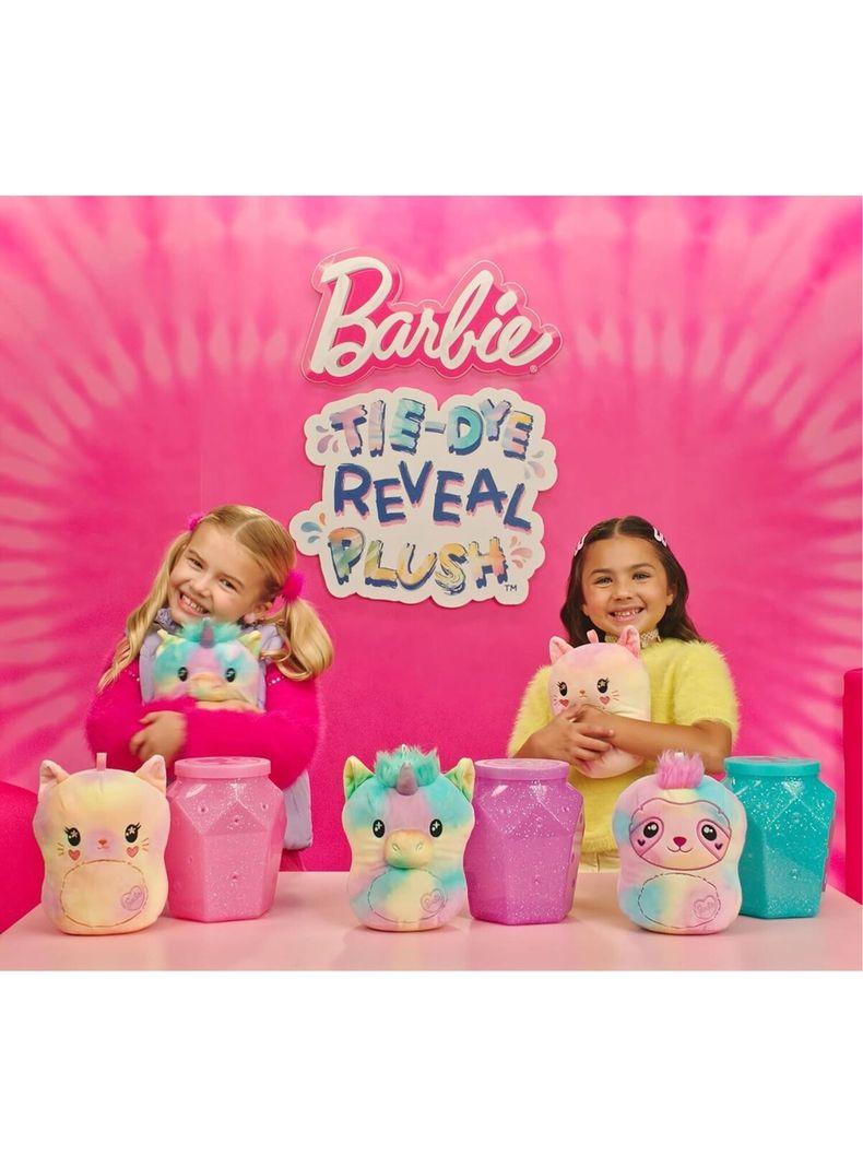 Muñeca Barbie Tie-dye Reveal Plush Rosado Sorpresa de Mattel-3