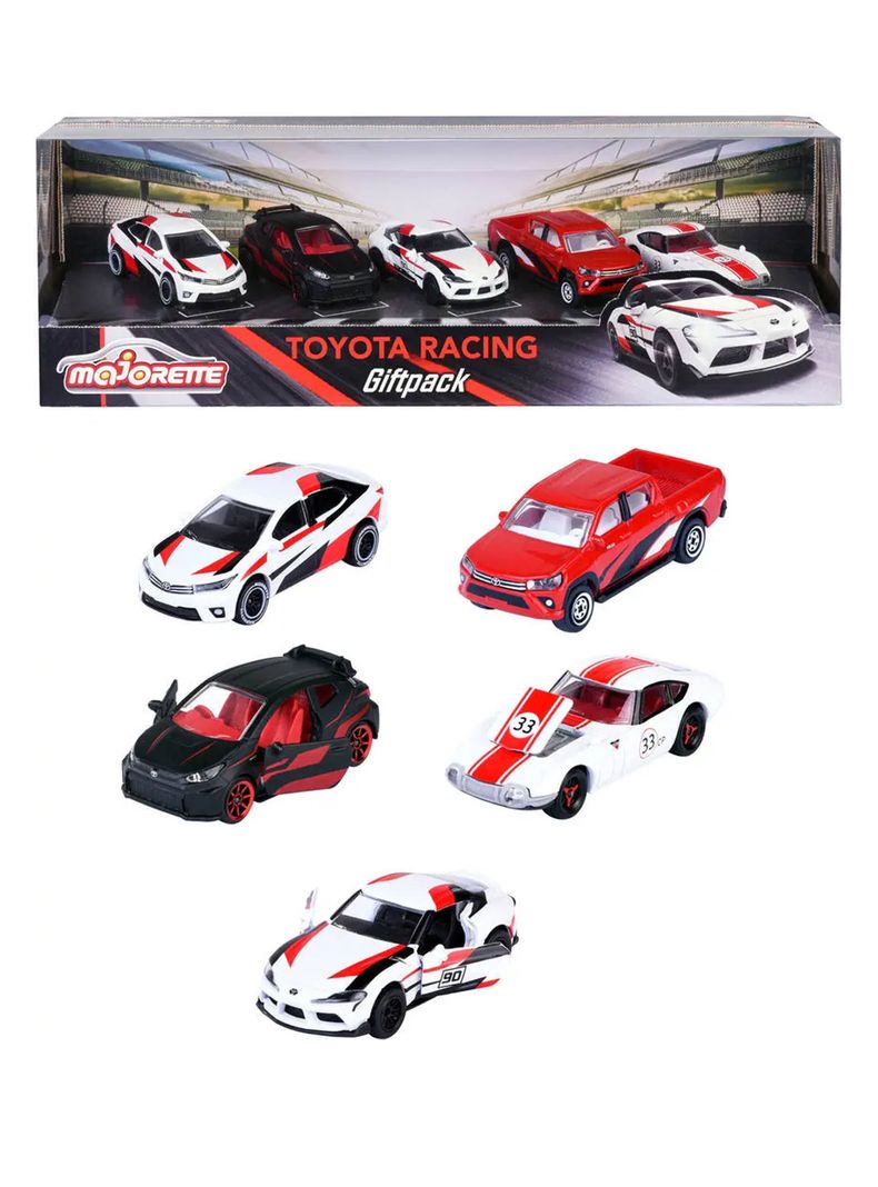 Pack 5 Autos De Colección Toyota Racing de Majorette-0