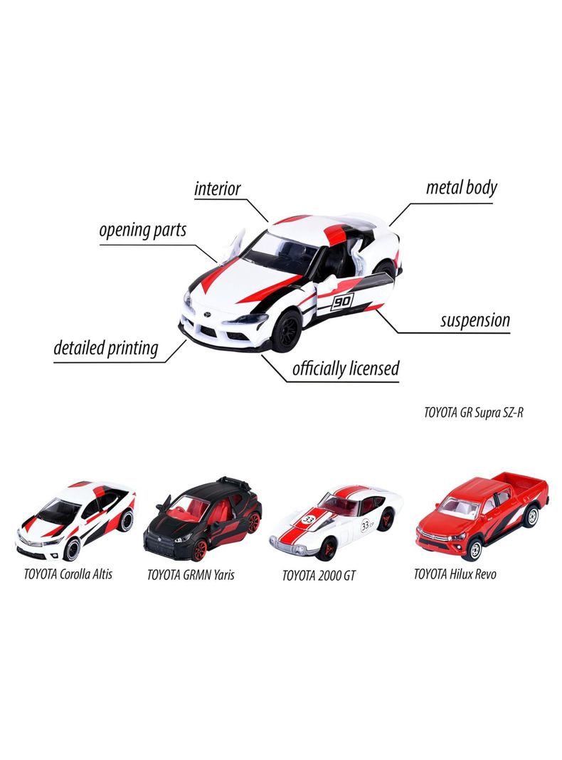 Pack 5 Autos De Colección Toyota Racing de Majorette-1