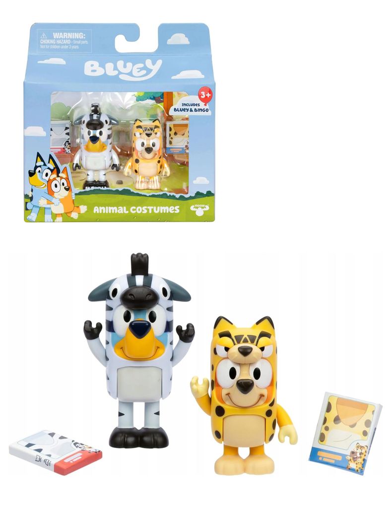 Pack 2 Figuras Bluey y Bingo Disfraces de Animales de Moose-0