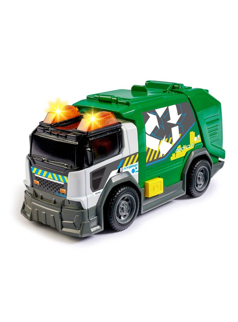 Mini Camión Basurero Reciclaje City Cleaner Verde con Luz y Sonido de Dickie Toys-1