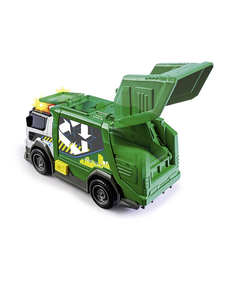 Mini Camión Basurero Reciclaje City Cleaner Verde con Luz y Sonido de Dickie Toys-2