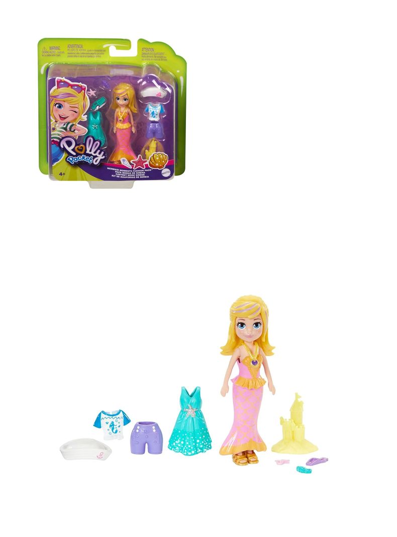 Muñeca Polly Pocket Pack De Modas De Sirena de Mattel-0