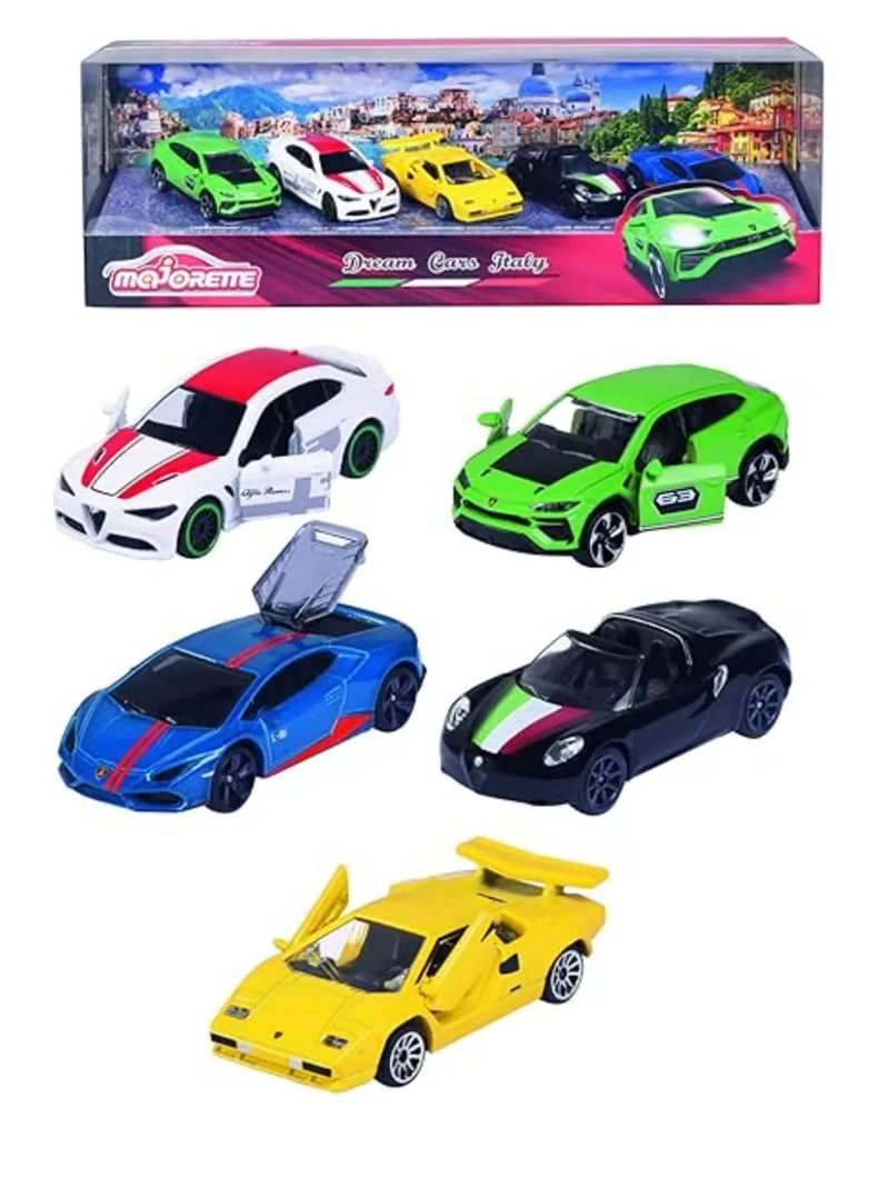 Pack de 5 Autos de Colección Dream Cars Italy Escala 1:64 de Majorette-0