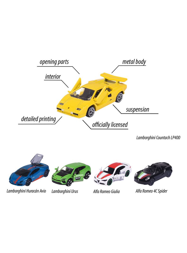 Pack de 5 Autos de Colección Dream Cars Italy Escala 1:64 de Majorette-1