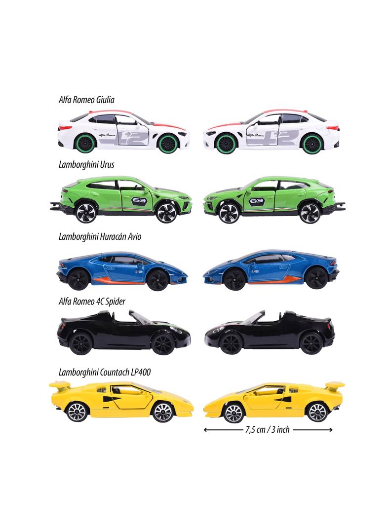 Pack de 5 Autos de Colección Dream Cars Italy Escala 1:64 de Majorette-3