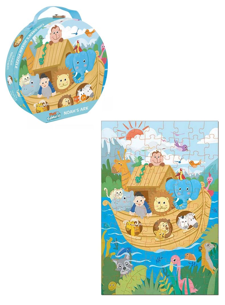 Puzzle Rompecabezas Arca de Noe Con Maleta 80 Pcs Deluxe Play Fulmario-0
