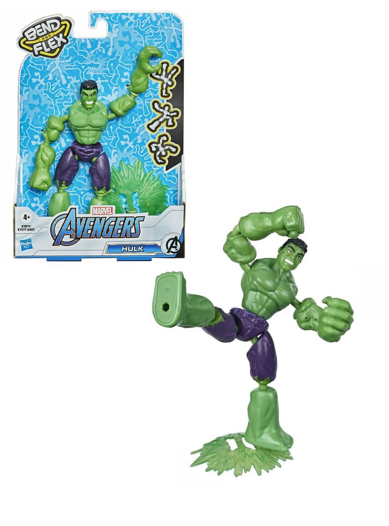 Figura De Acción De Hulk Bend And Flex Marvel Avengers de Hasbro-0