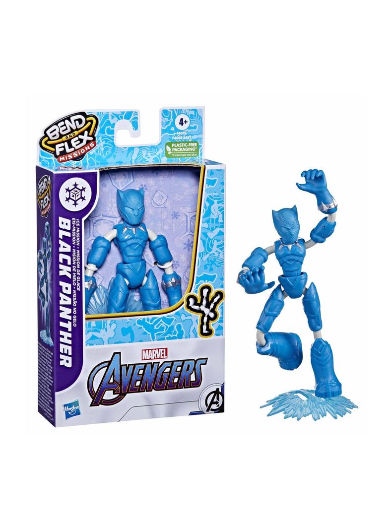 Figura Black Panther Misión De Hielo Marvel Avengers Bend And Flex de Hasbro-0