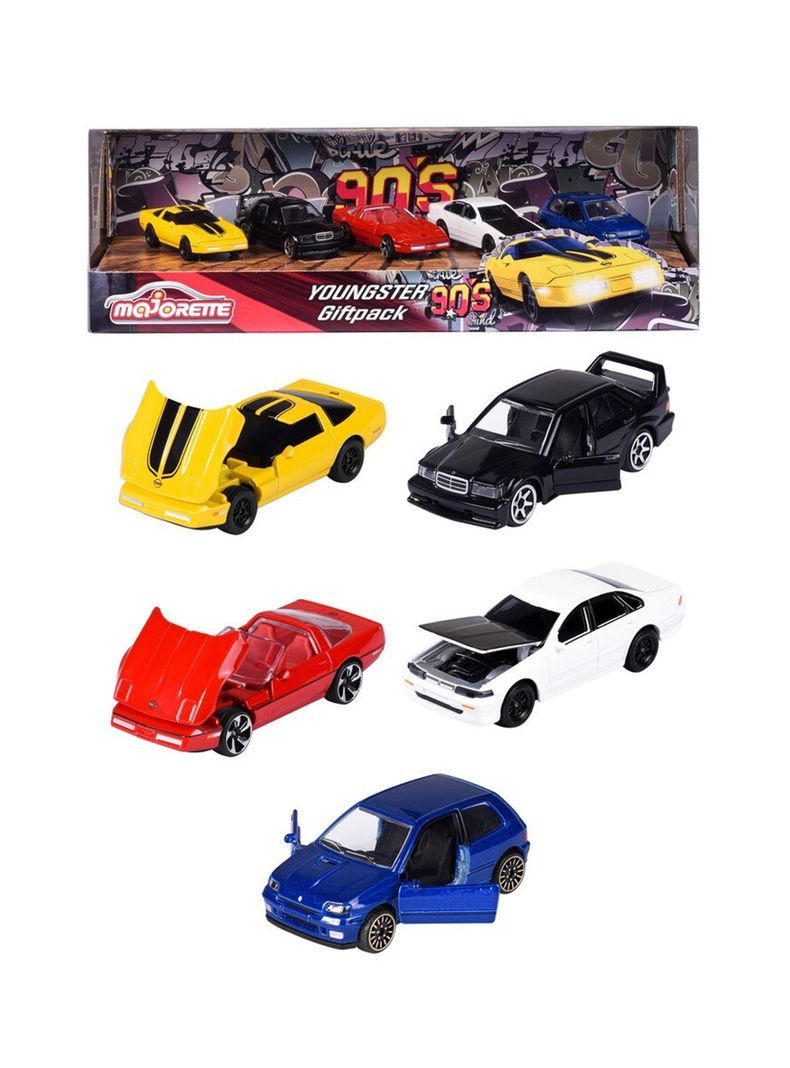 Pack 5 Autos de Colección Youngster Coches De Los 90 Escala 1:64 de Majorette-0