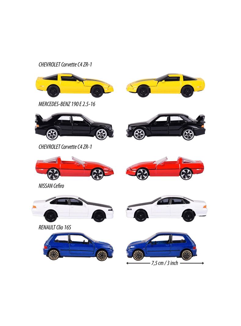 Pack 5 Autos de Colección Youngster Coches De Los 90 Escala 1:64 de Majorette-3