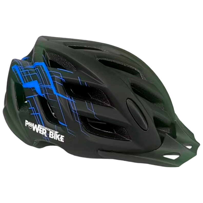 Casco Deportivo con Luz Negro-Azul Talla M